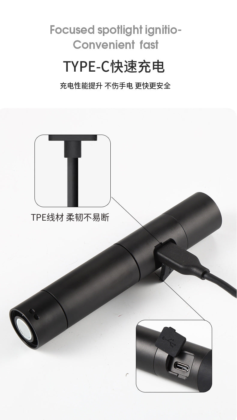 Black technology portable mini flashlight