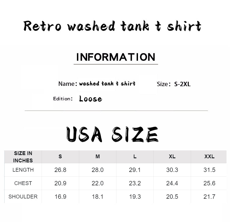 2023 Retro Washed tank t shirt. S-2XL . USA SIZE
