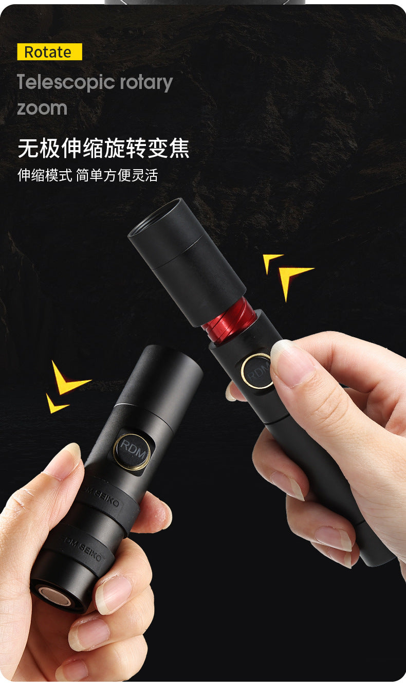 Black technology portable mini flashlight