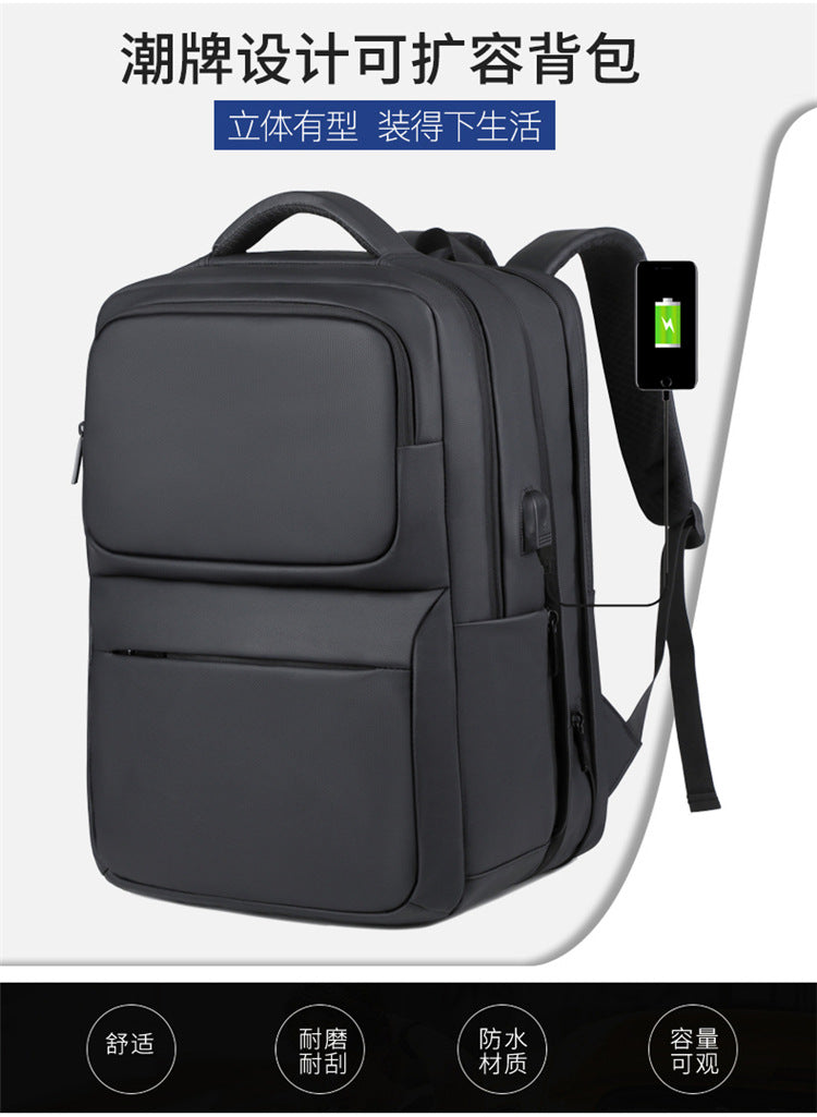 Portable backpack expandable backpack large capacity computer  bag