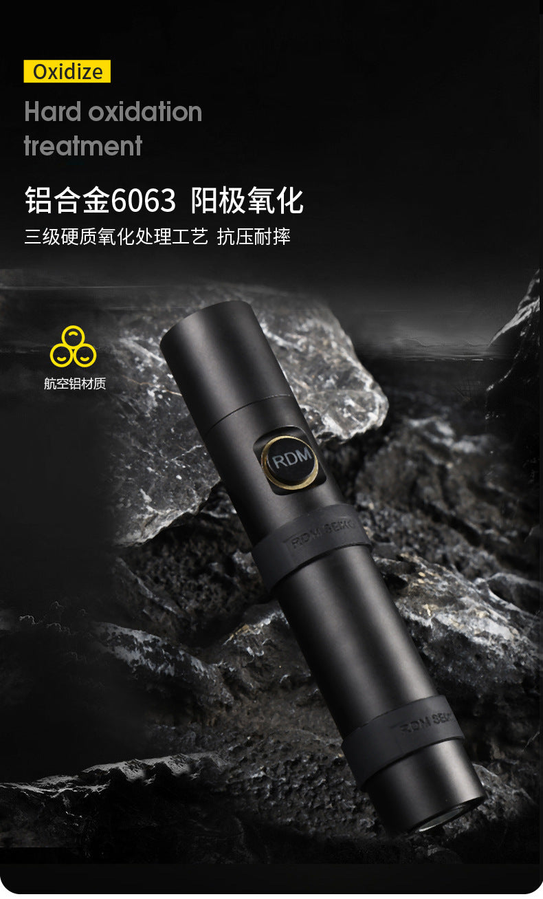 Black technology portable mini flashlight